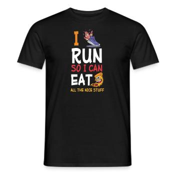 I run to eat the delicious stuff - Men's T-Shirt - black - Front - AI Model Male 178 light (178cm)