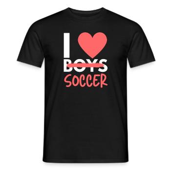 Footballeuse joueuse de football féminin - T-shirt homme - noir - Devant - AI Model Male 178 light (178cm)