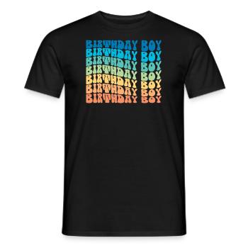 Birthday Boy - Groovy Retro Vintage Birthday - T-shirt homme - noir - Devant - AI Model Male 178 light (178cm)