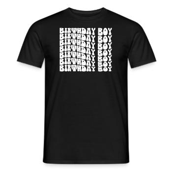 Anniversaire Garçon Groovy Rétro Vintage Anniversaire - T-shirt homme - noir - Devant - AI Model Male 178 light (178cm)