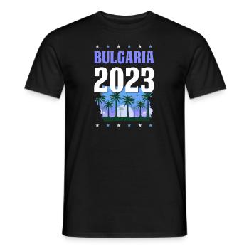 Bulgaria 2023 - Men's T-Shirt - black - Front - AI Model Male 178 light (178cm)