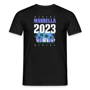 Marbella 2023 - Men's T-Shirt - black - Front - AI Model Male 178 light (178cm)
