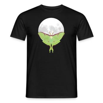 Actias luna - Moth in front of the Moon - Men's T-Shirt - black - Front - AI Model Male 178 light (178cm)