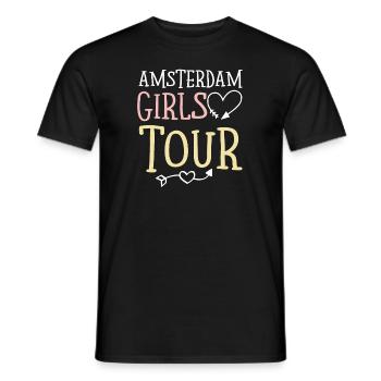 Amsterdam Girls Tour - T-shirt homme - noir - Devant - AI Model Male 178 light (178cm)