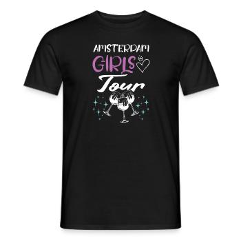 Amsterdam Girls Tour - T-shirt homme - noir - Devant - AI Model Male 178 light (178cm)