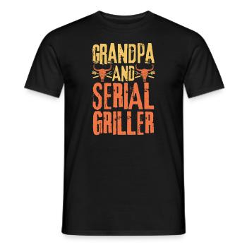 Opa und Seriengriller - Männer T-Shirt - Schwarz - Vorne - AI Model Male 178 light (178cm)