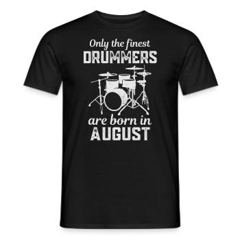 Schlagzeuger Geboren im August Geburtstag Schlagzeuger - Männer T-Shirt - Schwarz - Vorne - AI Model Male 178 light (178cm)