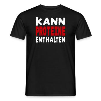 Kann Proteine enthalten - Männer T-Shirt - Schwarz - Vorne - AI Model Male 178 light (178cm)