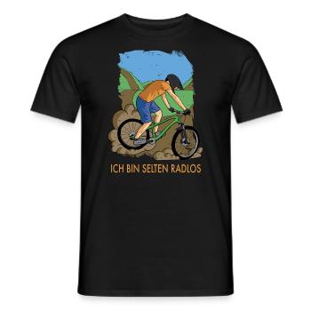 MTB Fahrer Mountainbike Ich Bin Selten Radlos - Männer T-Shirt - Schwarz - Vorne - AI Model Male 178 light (178cm)