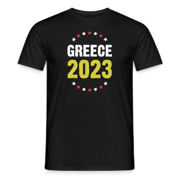 Grèce 2023 - T-shirt homme - noir - Devant - AI Model Male 178 light (178cm)