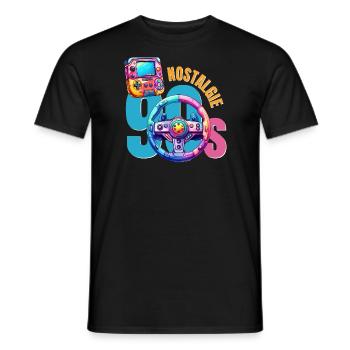 Nostalgie 90s 06 - T-shirt homme - noir - Devant - AI Model Male 178 light (178cm)