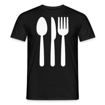 Spoon Knife Fork Cook - Men's T-Shirt - black - Front - AI Model Male 178 light (178cm)