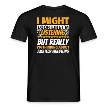 Amateur Wrestling lustiges Geschenk - Männer T-Shirt - Schwarz - Vorne - AI Model Male 178 light (178cm)