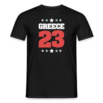 Greece 23 Trikot 2023 - Männer T-Shirt - Schwarz - Vorne - AI Model Male 178 light (178cm)