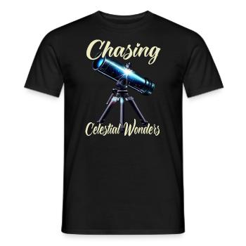 Chasing Celestial Wonders - Männer T-Shirt - Schwarz - Vorne - AI Model Male 178 light (178cm)