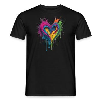 Heart of liquid paint - Men's T-Shirt - black - Front - AI Model Male 178 light (178cm)
