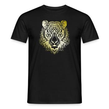 Tiger Mandala gold - Männer T-Shirt - Schwarz - Vorne - AI Model Male 178 light (178cm)