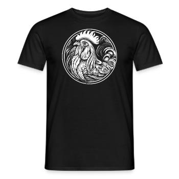 Hahn - Männer T-Shirt - Schwarz - Vorne - AI Model Male 178 light (178cm)