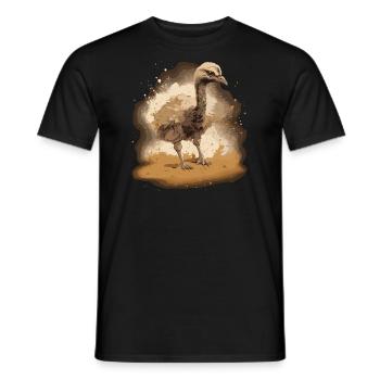 Bébé Oiseau Autruche Poussin Afrique - T-shirt homme - noir - Devant - AI Model Male 178 light (178cm)