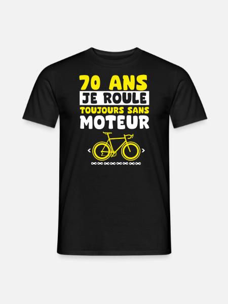 vélo 70 ans anniversaire - T-shirt homme - noir