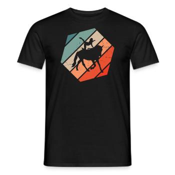 Horsemanship, balance exercises, equine gymnastics - Men's T-Shirt - black - Front - AI Model Male 178 light (178cm)
