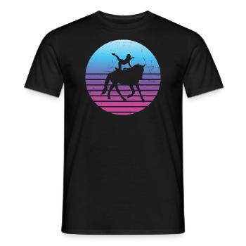 Performance du cheval, saut par équipe, exercices d’équilibre - T-shirt homme - noir - Devant - AI Model Male 178 light (178cm)