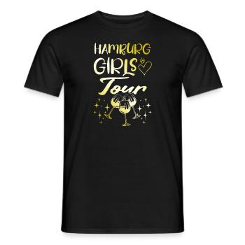 Hamburg Girls Tour Gold - Männer T-Shirt - Schwarz - Vorne - AI Model Male 178 light (178cm)