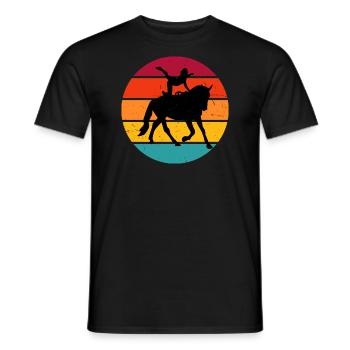 Herren Damen Kunstturnen auf dem Pferd - Männer T-Shirt - Schwarz - Vorne - AI Model Male 178 light (178cm)