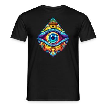 Protection oculaire omnisciente symbole mysticisme occulte - T-shirt homme - noir - Devant - AI Model Male 178 light (178cm)