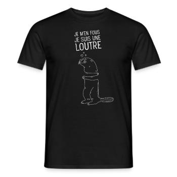 Je M'en Fous Je Suis Une Loutre Humour - T-shirt homme - noir - Devant - AI Model Male 178 light (178cm)