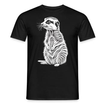 Les Gardiens de la Savane : le suricate en action - T-shirt homme - noir - Devant - AI Model Male 178 light (178cm)