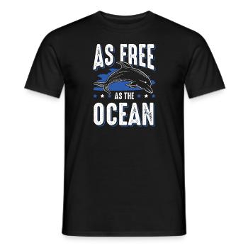 Dolphins save the ocean - Men's T-Shirt - black - Front - AI Model Male 178 light (178cm)