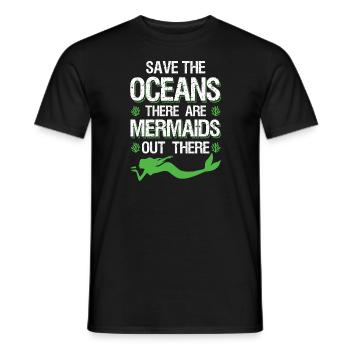 save the ocean meerjungfrau - Männer T-Shirt - Schwarz - Vorne - AI Model Male 178 light (178cm)