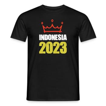 Indonesia 2023 - Männer T-Shirt - Schwarz - Vorne - AI Model Male 178 light (178cm)
