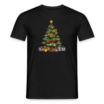 Christmas Tree Xmas Christmas - Men's T-Shirt - black - Front - AI Model Male 178 light (178cm)