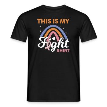 C’est le combat Shirt Sensibilisation au cancer du sein - T-shirt homme - noir - Devant - AI Model Male 178 light (178cm)