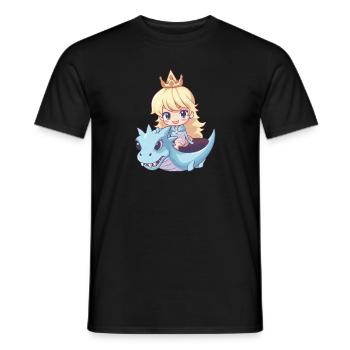 Prinzessin Drache Niedlich - Männer T-Shirt - Schwarz - Vorne - AI Model Male 178 light (178cm)