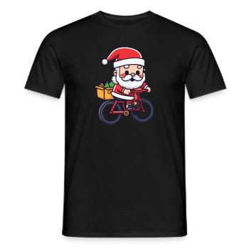 Père Noël vélo Noël - T-shirt homme - noir - Devant - AI Model Male 178 light (178cm)