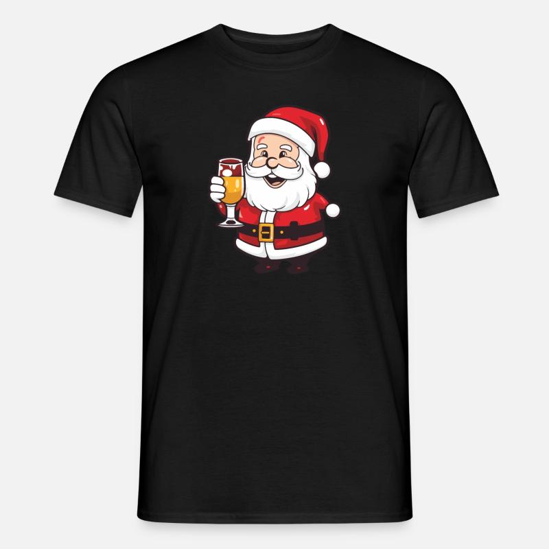 Weihnachtsmann Drinking Comic Weihnachten - Männer T-Shirt - Schwarz