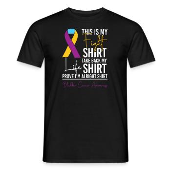 C’est mon t-shirt de combat : Sensibilisation au cancer de la vessie - T-shirt homme - noir - Devant - AI Model Male 178 light (178cm)