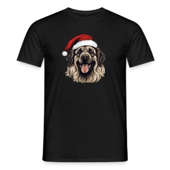 Leonberger Hund Weihnachten Kopf - Männer T-Shirt - Schwarz - Vorne - AI Model Male 178 light (178cm)