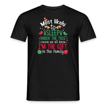 Christmas Saying Funny Humor Witty Xmas - Men's T-Shirt - black - Front - AI Model Male 178 light (178cm)