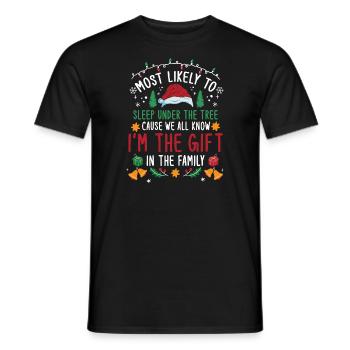 Christmas Saying Funny Humor Witty Xmas - Men's T-Shirt - black - Front - AI Model Male 178 light (178cm)