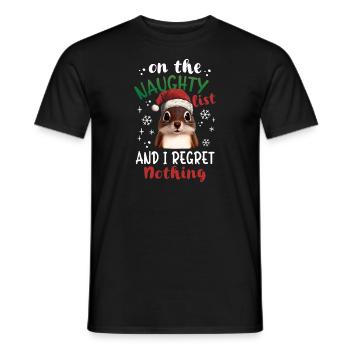 Christmas Xmas Humor Funny Witty Squirrel - Men's T-Shirt - black - Front - AI Model Male 178 light (178cm)