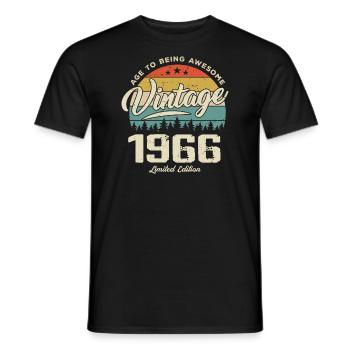 Jahrgang 1966 Retro-Stil Jubiläumsgeschenk 1966 - Männer T-Shirt - Schwarz - Vorne - AI Model Male 178 light (178cm)