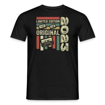 Vintage 2023 - Retro Birthday Quote 2023 - Men's T-Shirt - black - Front - AI Model Male 178 light (178cm)