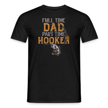 Pêcheur Papa Pêche Humour Père Pêche - T-shirt homme - noir - Devant - AI Model Male 178 light (178cm)