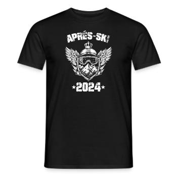 Après Ski 2024 Party Motto Saying - Men's T-Shirt - black - Front - AI Model Male 178 light (178cm)