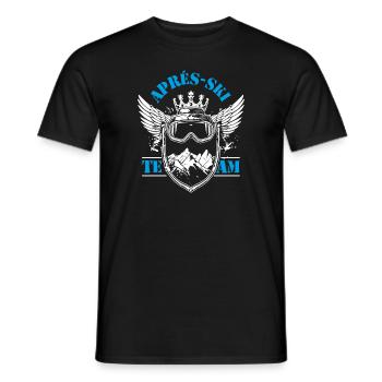 Après Ski Team Saying Coat of Arms Ski Holidays - Men's T-Shirt - black - Front - AI Model Male 178 light (178cm)