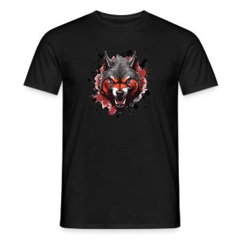 Tête de loup symbole animal - T-shirt homme - noir - Devant - AI Model Male 178 light (178cm)